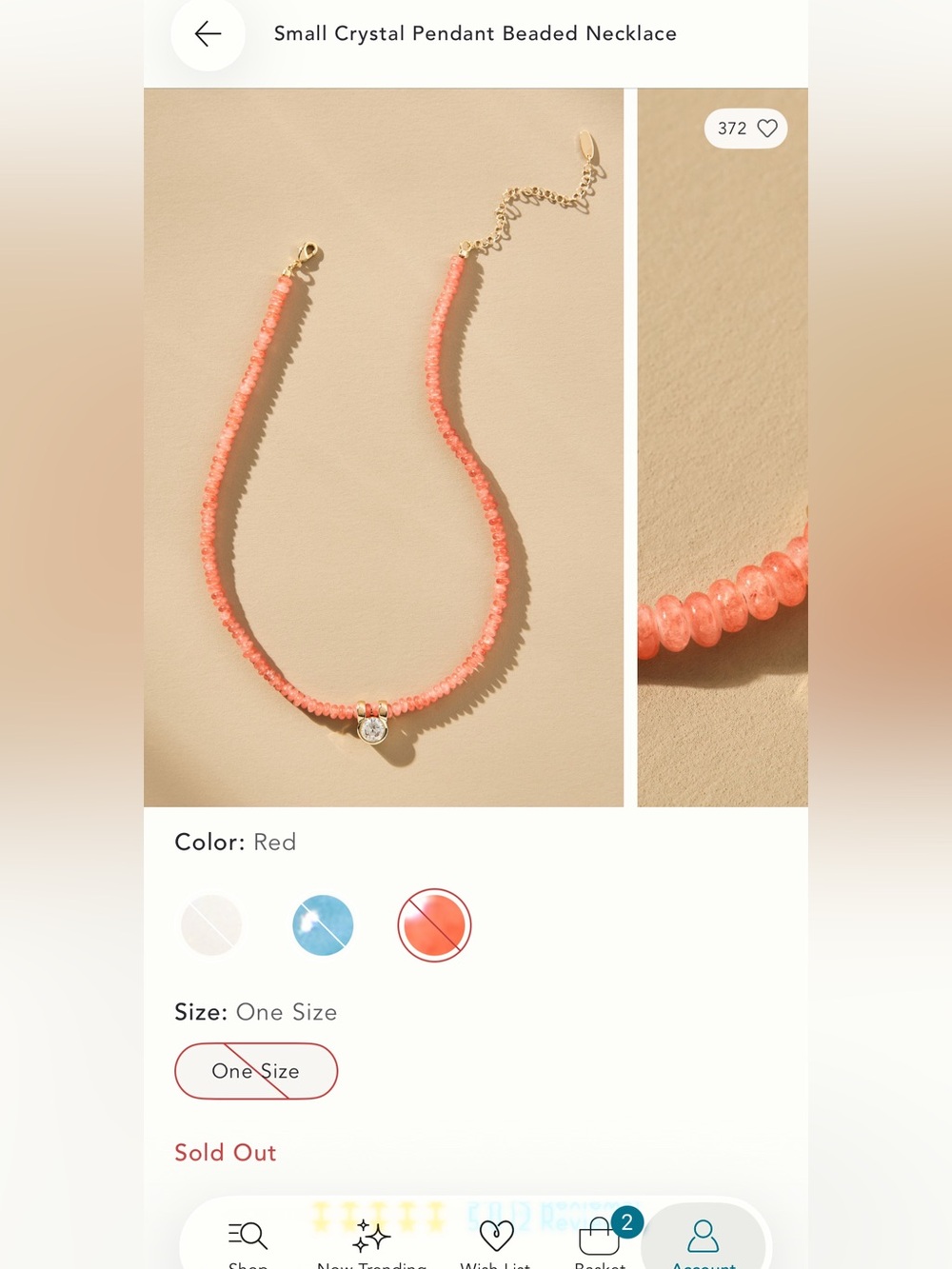 Anthropology Crystal Pendant Beaded Necklace